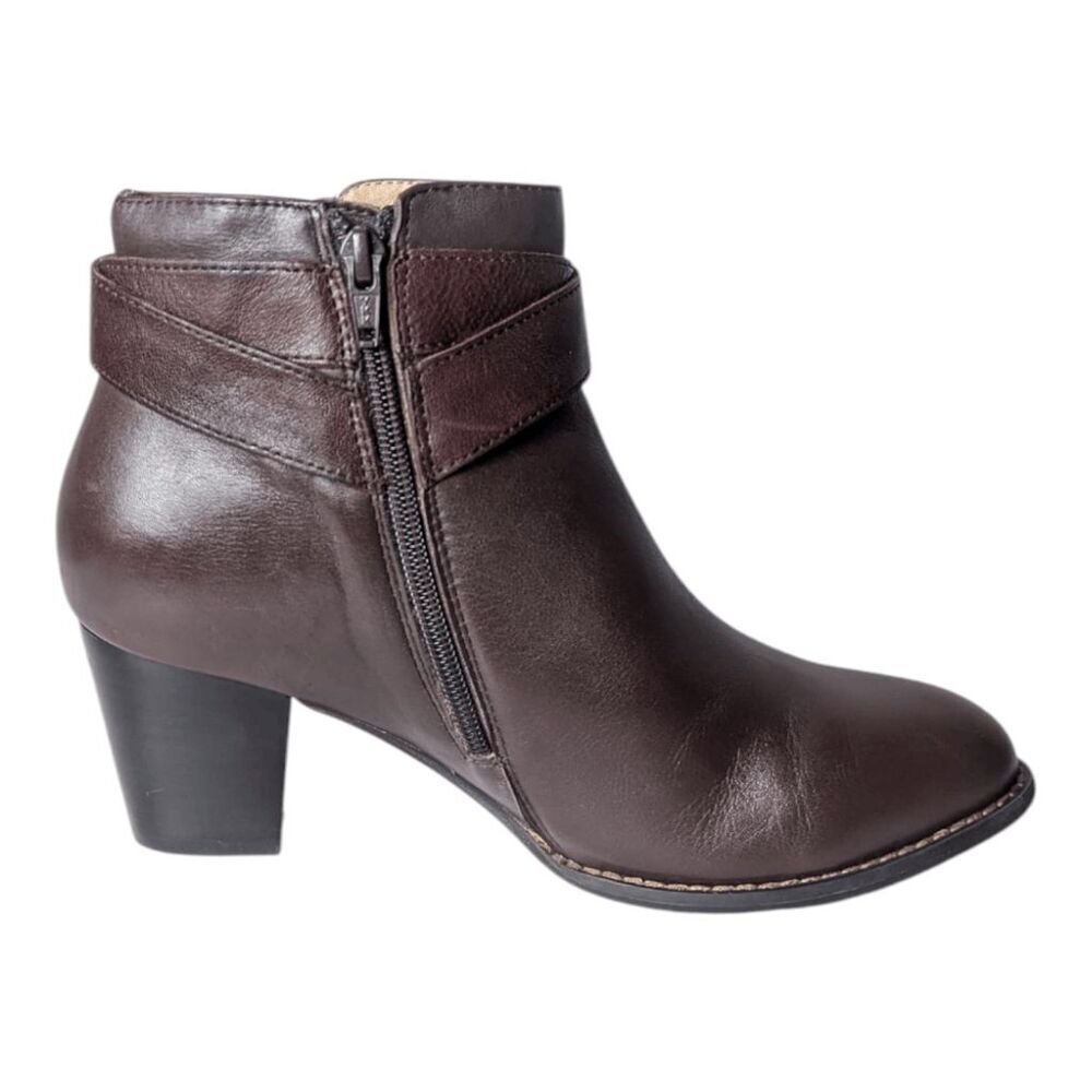 Vionic Trinity Brown Leather Ankle Boot Size 9 - image 6